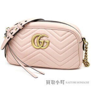 Gucci GG Marmont Matelasse Shoulder Bag Quilted Pink Double Chevron